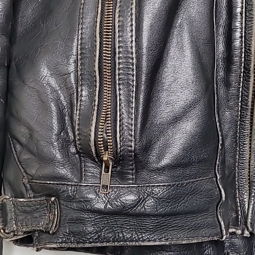 Vintage Harley Davidson‎ Quilted Lined Cowhide Motorcycle Jacket Size 46 Tall